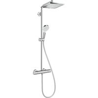 Hansgrohe – Colonne de douche thermostatique Crometta E 240 – Douche de tête 240x240mm – Jet Rain – Mitigeur thermostatique – 27281000