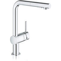 Grohe – Mitigeur monocommande cuisine haut en L avec douchette extractible – Bec pivotant 360° – Finition chromée – 30274000