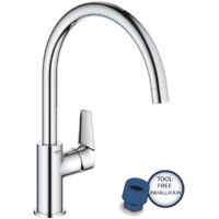 Grohe – Mitigeur de cuisine monocommande chromé – Bec haut pivotant 360° – Cartouche céramique 28 mm – 30529001