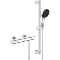 Grohe – Mitigeur thermostatique douche 3 jets – Ensemble avec barre 600 mm – Chromé – 34237003