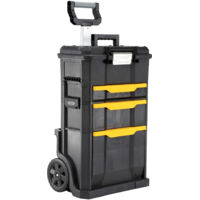 Stanley – Servante d'atelier roulante 44x33x17,6 cm – 2 tiroirs grande capacité – Charge max 7,5 kg – Rangement modulable avec 6 godets amovibles