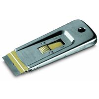 Stanley – Gratte-vitre métal 95 mm – Lame rétractable 40 mm – Corps métallique robuste – Enlève peinture et colle sans traces
