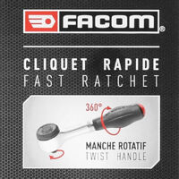 Porte-Embouts Cliquet FACOM 1/4 - Manche Rotatif - Modèle R.PE360PB - Qualité Professionnelle