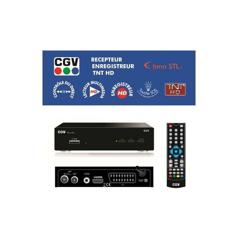 Décodeur TNT HD Romicta 2024 – DVB-T2/C H.265 1080P, WiFi, PVR, YouTube, Télécommande 2-en-1 Universelle