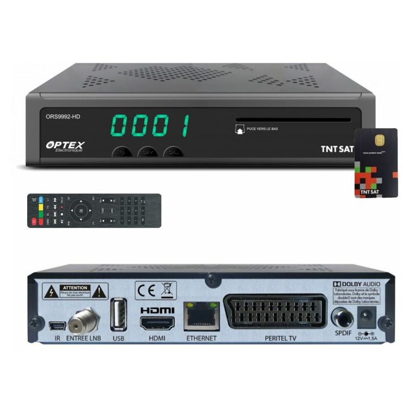 Récepteur Décodeur TV satellite DSR3331F Connect TNT HD DVB-S2 STB, VOD,  WIFI intégré - Noir + carte abonnement HD FRANSAT