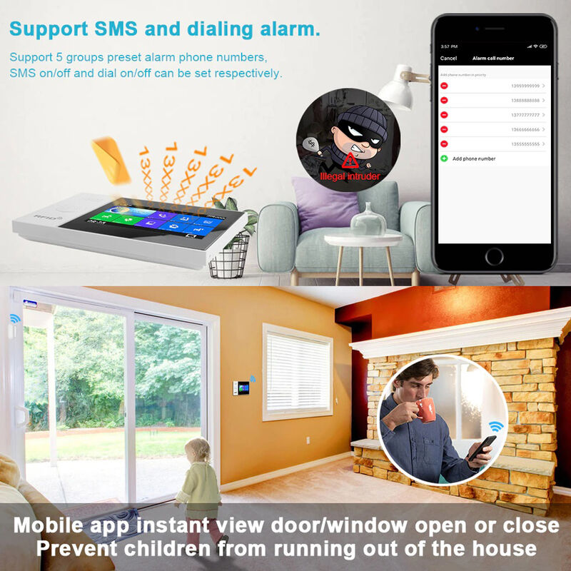 Sécurité domestique GSM sans fil alarme antivol alarme intrusion domestique  - Chine Alarme domestique, alarme GSM