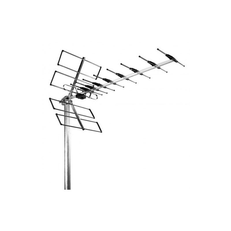 Antenne terrestre râteau aluminium TNT UHF DVB-T WISI EB 457 LTE 700 MHz gain de 13dB