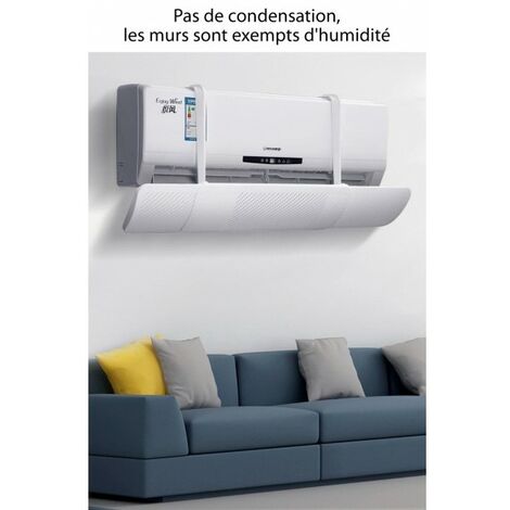 Déflecteur D'air Universel Pour Climatiseur - Longueur Réglable 58-106,5 Cm - Évite Le Soufflage Direct, Blanc
