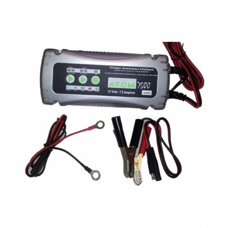 Chargeur Automatique Intelligent ACEDIS Atom 7500 - 12V 7.5A, pour batteries plomb étanche GEL AGM stationnaires (1/2)