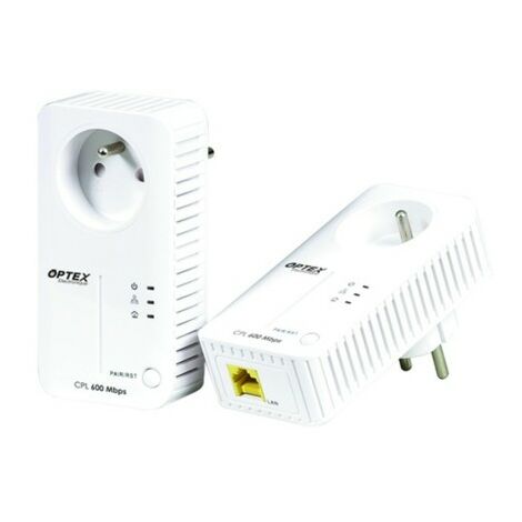 Pack 2 Prises Adaptateurs CPL 600 MBPS PLUG Internet - signal réseau WPS, WLAN, RJ45 (1/2)
