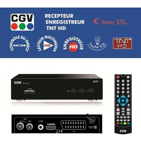 Décodeur TNT HD avec enregistreur USB – Fonction Timeshift – Lecture multimédia 1080p – HDMI et USB 2.0 – Compatible avec disques durs – M-E