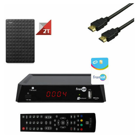 KIT RÉCEPTEUR SATELLITE THR 7620 FRANSAT+ CARTE FRANSAT 4 ans + DISQUE DUR 2TO + HDMI (1/5)