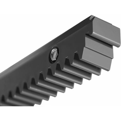 Crémaillère pour portail coulissant 0,5 m – Système d'emboîtement mâle-femelle – Fixation rapide – Pour béton armé – Noir – M-E