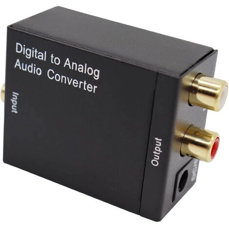 Convertisseur Audio RCA L/R DAC Numérique Vers Analogique Adaptateur  Toslink SPDIF Coaxial Optique