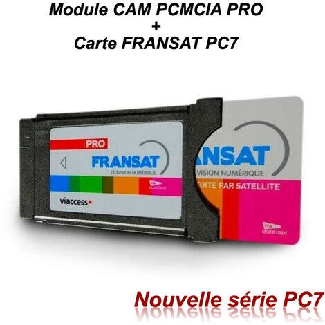 Module CAM PCMCIA PRO + Carte FRANSAT pour Collectivité Immeuble Habitat - Gris