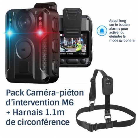 Pack Caméra-piéton d'intervention GPS professionnel HD 2160P 128Go IR détection visage, force de l'ordre + ceinture caméra-piéton (1/5)
