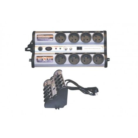 Multiprise d’angle sécurisée anti-surtension – 8 prises – Disjoncteur 16 A – Protection 1260 Joules – Filtrage EMI/RFI jusqu'à 20 MHz – ME