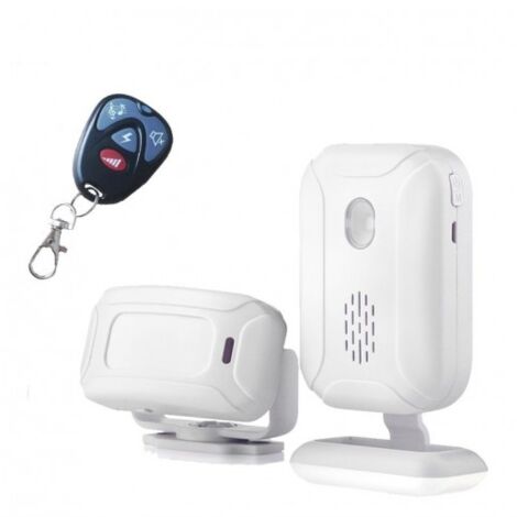 Pack Sonnette de porte Sans fil + Capteur de mouvement infrarouge + Télécommande - Sonnette d'ouverture de porte, pour magasin bureau maison (1/5)