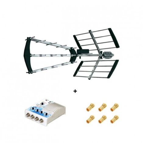 Antenne Tnt Trinappe Prémontée Gain 18 Db + Johansson Kit