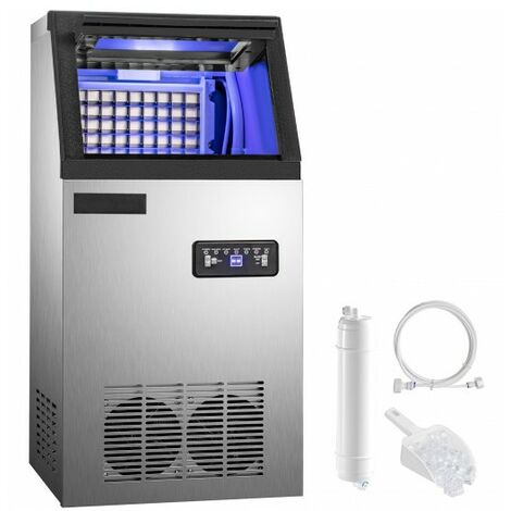 Machine à Glaçons 220V Capable de Produire 68kg par 24 heures Machine à Glace Commerciale Pour Cafés Maisons Restaurants Bars Hôtels (1/5)