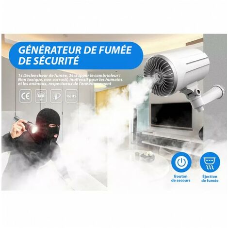 Générateur de fumée JT-501 – Machine à brouillard de sécurité – Couverture 150 m³ – Fumée froide biodégradable – Installation murale ou plafond