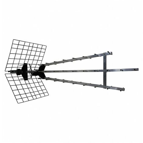 Antenne d'extérieur UHF Trinappe 4K HD amplifiée 57 dB - Filtre 4G, Prémontée, 470-790 MHz, Anti-corrosion