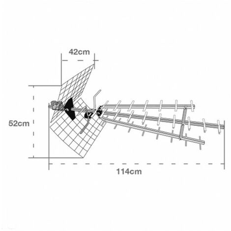 Antenne UHF Extérieure HD4K 57dB Avec Filtre 4G - Trinappe Prémontée 4K HD