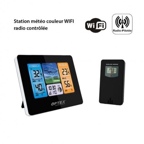 Station Meteo Wifi Couleur Avec Sonde Exterieure  Ecran 125 X 80mm (1/2)
