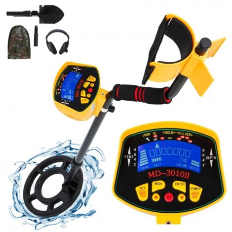 Détecteur De Métaux Détecteur D'or + Ecran LCD + Casque + Pelle Imperméable HD - Sensibilité 13 cm min Longueur Ajustable 102-130 cm (1/5)