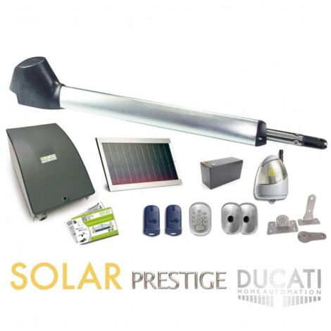 Kit Motorisation Portail Solaire Ducati Home Automation EVO 748 T SOLAR MONO - Pour portail à 1 vantail battant maxi 5 m 400 kg (1/5)