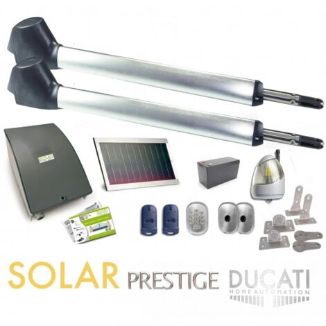 Kit Motorisation Portail Solaire Ducati Home Automation EVO 748 T SOLAR - Pour portail à 2 vantaux battants maxi 5m 400kg chacun (1/5)