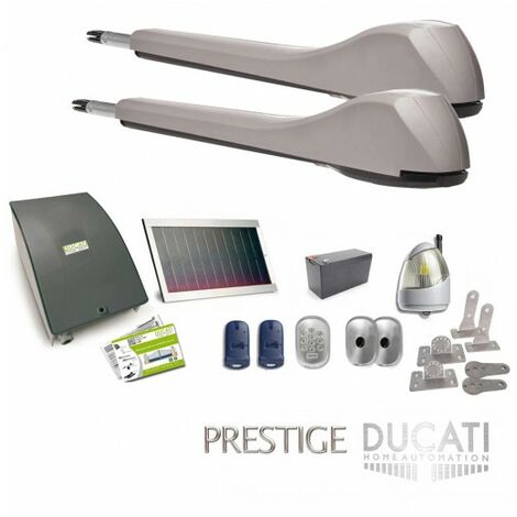 Kit Motorisation Portail Solaire Ducati Home Automation EVE 948T SOLAR - pour portails à 2 vantaux battantes max 5m 500kg chacun (1/5)