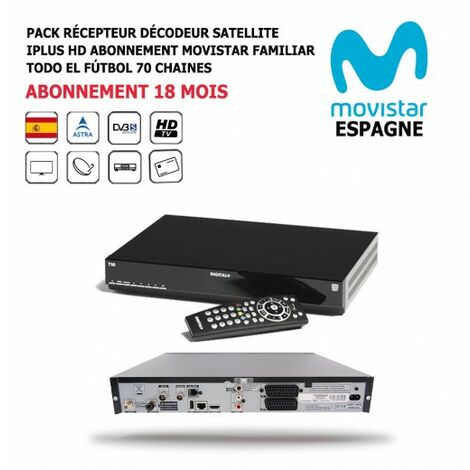 Pack Récepteur Décodeur Satellite iPlus HD + Abonnement TV Espagnol Movistar Familiar Todo el Futbol 18 mois 70 Chaînes (1/5)