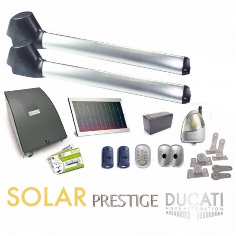 Kit Motorisation Portail Solaire Ducati Home Automation EVO 748 SOLAR FC - Pour portail à 2 vantaux battants maxi 4 m 350 kg chacun