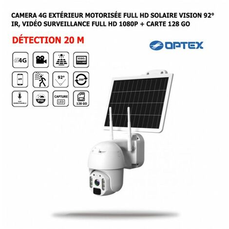 Camera 4G Extérieur Motorisée Solaire Vision 92° IR, Vidéo Surveillance Full HD 1080p, Détection 20 M, Rotation 350° + Carte 128 Go (1/5)