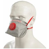 Masque FFP3 anti poussières fines avec soupape mieux que FFP2 pliable EN 149 avec Valve d'expiration - Protection contre les poussières, fibres et brouillards aqueux non-toxiques