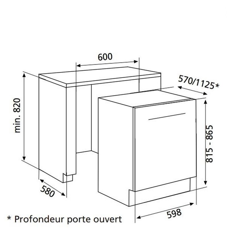 GLEM - Lave-Vaisselle 12 Couverts Pose Libre Gris - GDF623SI