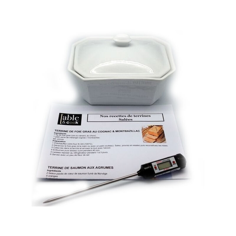 Coffret Terrine à Foie Gras – Céramique Blanc – Ardoise Et Lyre – 600 Ml