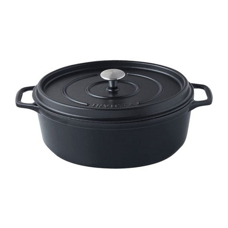 Cocotte ovale en fonte émaillée 27cm noir - Invicta - 403271
