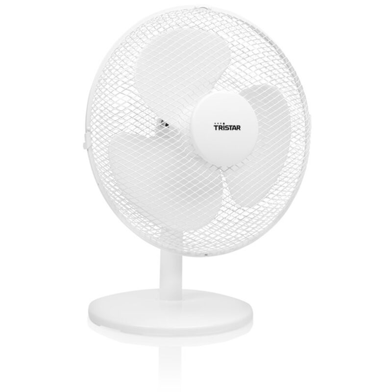 Ventilateur De Table 40 Cm - 45W - 3 Vitesses - Blanc - Design Classique - Pour Bureau, Salon, Chambre - 3