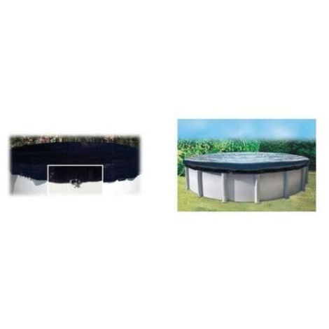 Mareva – Bâche d'hivernage pour piscine hors-sol 3 m – Diamètre 2,4 m – Polyéthylène 100 microns – Grille d'écoulement centrale (1/4)