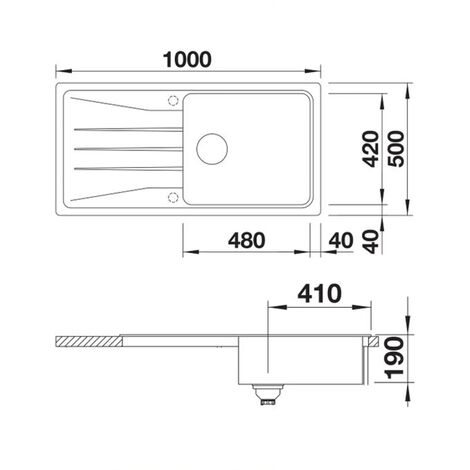 Evier à encastrer 60cm avec siphon - Blanco - 525978