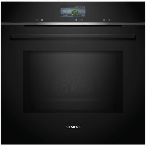 Siemens – Four combiné micro-ondes 67L chaleur tournante – Pyrolyse – Commande vocale – Écran TFT couleur – HM776GKB1 (1/5)