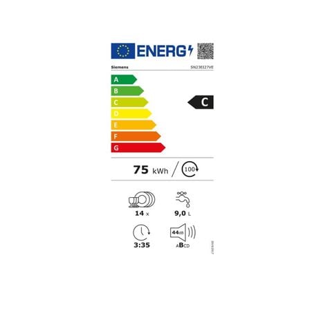 Lave-vaisselle 60cm 14 couverts 44db gris - Siemens - SN23EI27VE