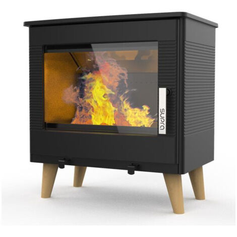 Supra – FR9016170B – Poêle à bois étanche 7,3 kW – Rendement 80,2 % – Sortie arrière – Longueur max bûche 49 cm – Flamme verte 7 étoiles - FR9016170B-Po