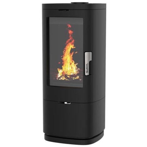 Supra – FR9016180B – Poêle à bois Vision verticale – fonte – 11,5 kW – Longueur max bûche 50 cm – Rendement 76% – Évacuation arrière ou dessus - FR9016180B-Po