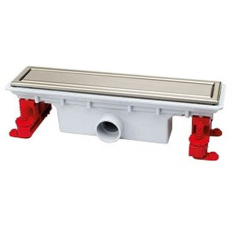 Nicoll – Caniveau de douche grille inox réversible 50mm – Longueur 390mm – Largeur 95mm – Débit 0,66 L/s pour douches à l'italienne