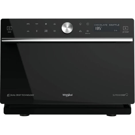 Whirlpool – Micro-ondes combiné 33L 1000W noir – Cuisson vapeur et grill 1200W – Technologie 6ème Sens – Nettoyage Autoclean - MWSC9133SB