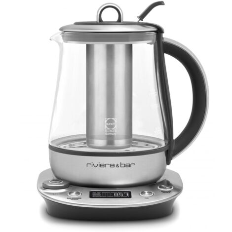 Bouilloire-théière 2en1 1,2L 1300W – Température réglable 50 à 100°C – Affichage LCD – 6 programmes préréglés – Riviera & Bar - BTH690
