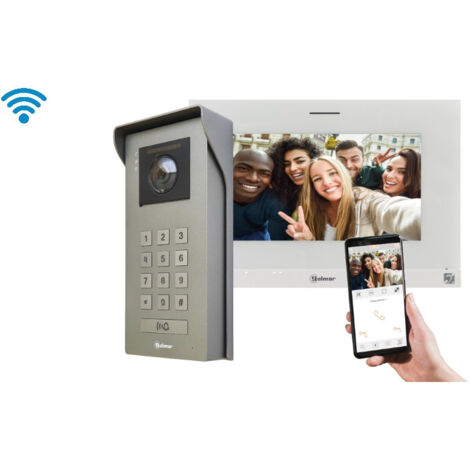 Kit visiophone connecté WiFi 7'' – Moniteur tactile mains-libres – Caméra grand angle 150° – Alimentation incluse – Installation en saillie – Golmar